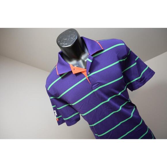 RLX Ralph Lauren Golf Polo Striped Dry Fitting Golf Shirt Mens Size Large - Picture 4 of 10